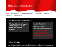 Tablet Screenshot of hannamsreloading.com